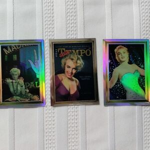 Marilyn Monroe 1995 Sleeved Holographic Collectible Cards Set Of 3